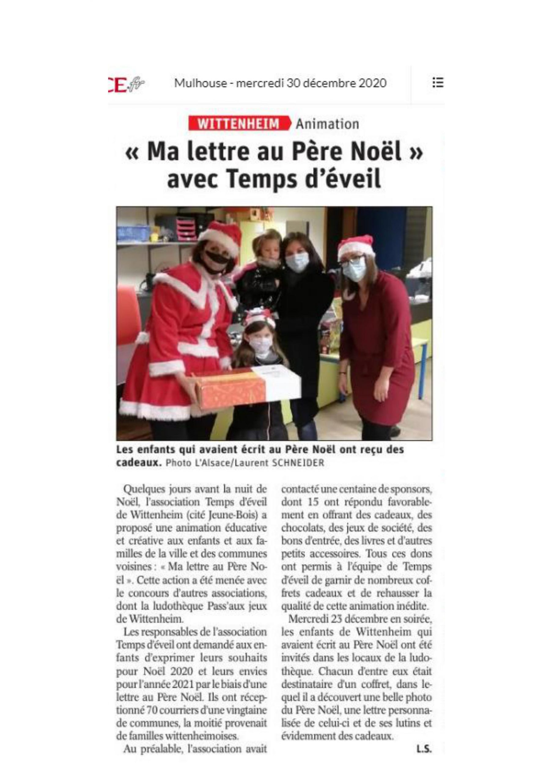 article-de-presse- ma-lettre-au-pere-noel-wittenheim-2020